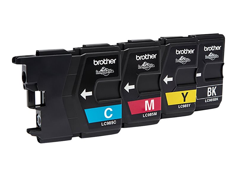 Brother LC985VALBP - Pack de 4 - noir, jaune, cyan, magenta - original - blister - cartouche d'encre - pour Brother DCP-J125, DCP-J140, DCP-J315, DCP-J515, MFC-J220, MFC-J265, MFC-J410, MFC-J415 - LC985VALBP - Cartouches d'imprimante