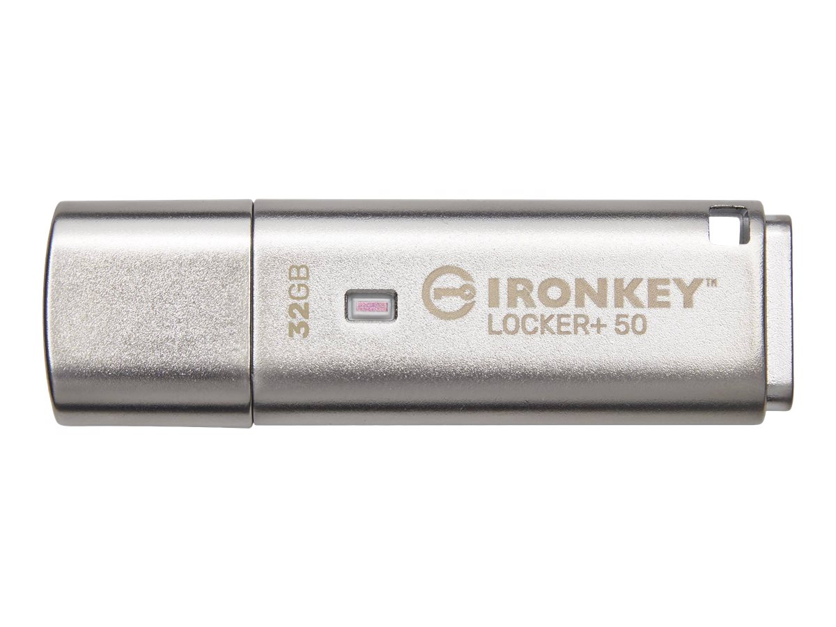 Kingston IronKey Locker+ 50 - Clé USB - chiffré - 32 Go - USB 3.2 Gen 1 - IKLP50/32GB - Lecteurs flash