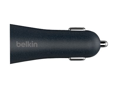 Belkin BOOST CHARGE Car Charger - Adaptateur d'alimentation pour voiture - 27 Watt - QC 4+ (24 pin USB-C) - sur le câble : USB-C - noir - F7U076BT04-BLK - Batteries et adaptateurs d'alimentation pour téléphone cellulaire