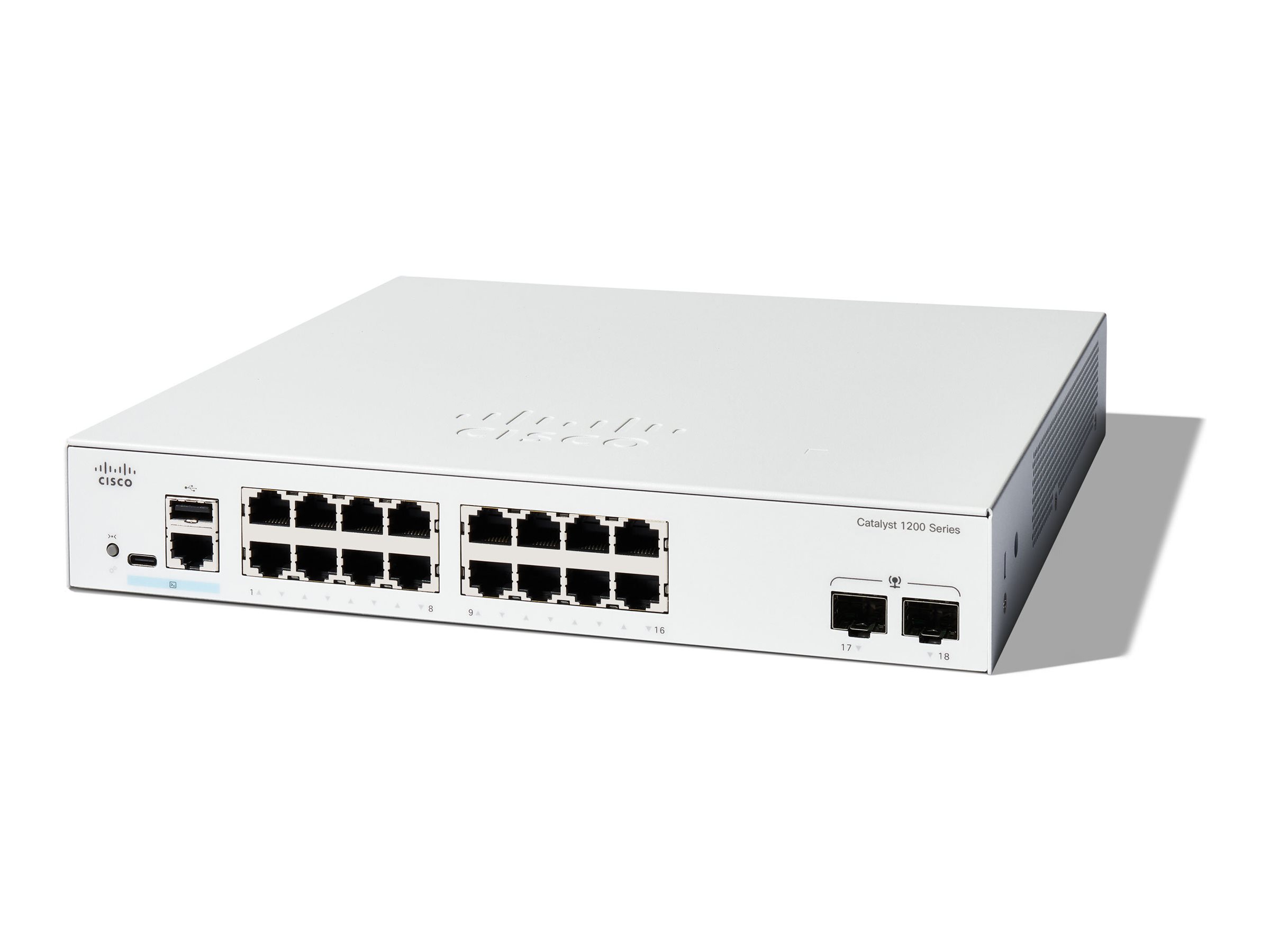 Cisco Catalyst 1200-16T-2G - Commutateur - C3 - intelligent - 16 x 10/100/1000 + 2 x Gigabit Ethernet SFP - Montable sur rack - C1200-16T-2G - Concentrateurs et commutateurs gigabit