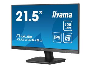 iiyama ProLite XU2293HSU-B7 - Écran LED - 22" (21.5" visualisable) - 1920 x 1080 Full HD (1080p) @ 100 Hz - IPS - 300 cd/m² - 1000:1 - 1 ms - HDMI, DisplayPort - haut-parleurs - noir, mat - XU2293HSU-B7 - Écrans d'ordinateur