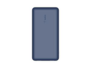 Belkin BOOST CHARGE - Banque d'alimentation - 20000 mAh - 15 Watt - 3 connecteurs de sortie (USB, 24 pin USB-C) - sur le câble : USB-C - bleu - BPB012BTBL - Banques d'alimentation