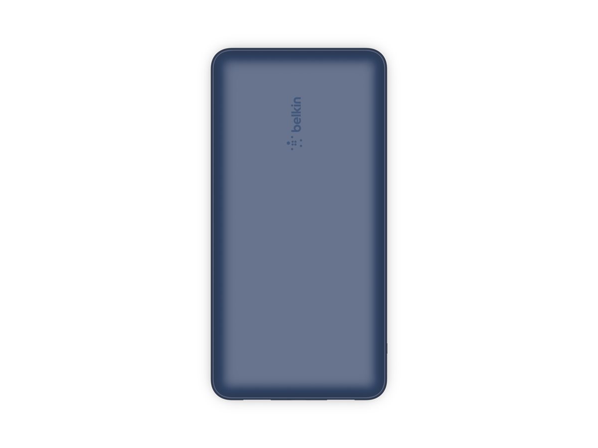 Belkin BOOST CHARGE - Banque d'alimentation - 20000 mAh - 15 Watt - 3 connecteurs de sortie (USB, 24 pin USB-C) - sur le câble : USB-C - bleu - BPB012BTBL - Banques d'alimentation