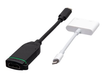 C2G Universal 4K HDMI Dongle Adapter Ring with Color Coded USB-C and Lightning - Kit d'adaptateur vidéo - noir - support 4K - C2G30051 - Accessoires pour téléviseurs