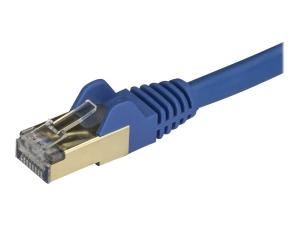 StarTech.com 1m CAT6A Ethernet Cable, 10 Gigabit Shielded Snagless RJ45 100W PoE Patch Cord, CAT 6A 10GbE STP Network Cable w/Strain Relief, Blue, Fluke Tested/UL Certified Wiring/TIA - Category 6A - 26AWG (6ASPAT1MBL) - Cordon de raccordement - RJ-45 (M) pour RJ-45 (M) - 1 m - STP - CAT 6a - moulé, sans crochet - bleu - 6ASPAT1MBL - Câbles à paire torsadée
