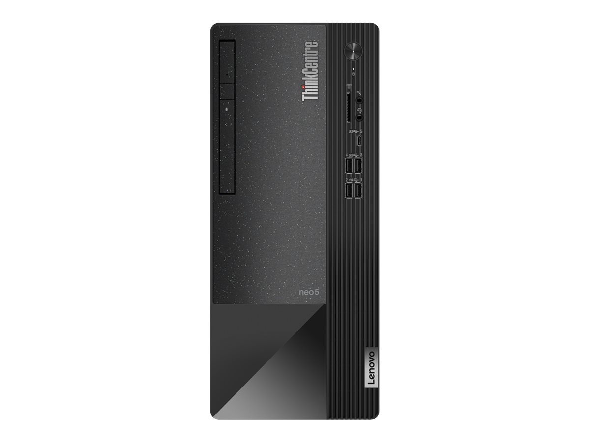 Lenovo ThinkCentre neo 50t 11SE - Tour - Core i5 12400 / 2.5 GHz - RAM 8 Go - SSD 256 Go - TCG Opal Encryption 2, NVMe - graveur de DVD - UHD Graphics 730 - Gigabit Ethernet LAN sans fil: - 802.11a/b/g/n/ac, Bluetooth 5.0 - Win 11 Pro - moniteur : aucun - clavier : Français - noir (châssis), gris (cadre) - TopSeller - avec 3 ans de support Lenovo sur site - 11SE00MRFR - Ordinateurs de bureau