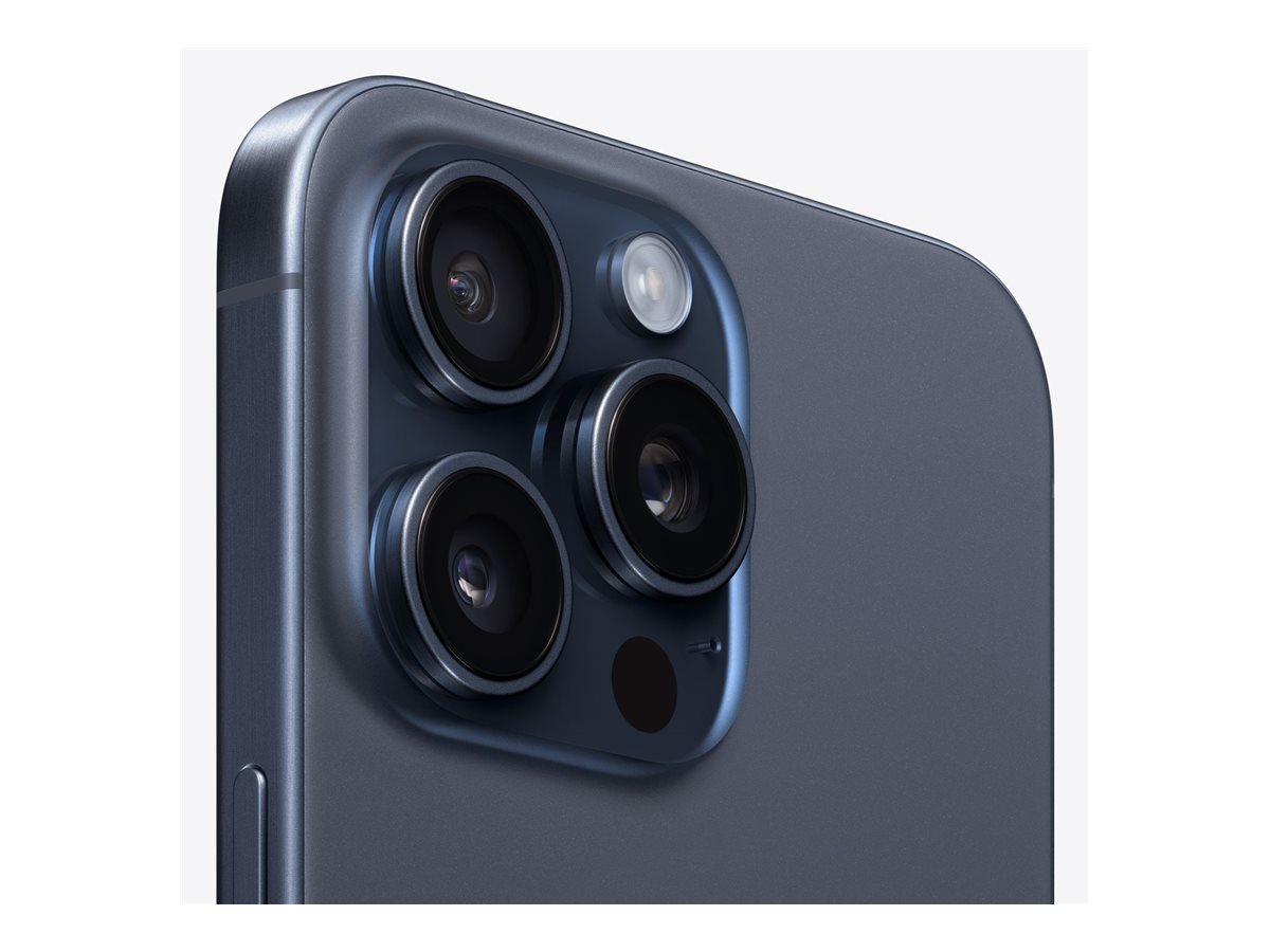 Apple iPhone 15 Pro Max - 5G smartphone - double SIM / Mémoire interne 256 Go - écran OEL - 6.7" - 2796 x 1290 pixels (120 Hz) - 3 x caméras arrière 48 MP, 12 MP, 12 MP - front camera 12 MP - titane bleu - MU7A3ZD/A - iPhone