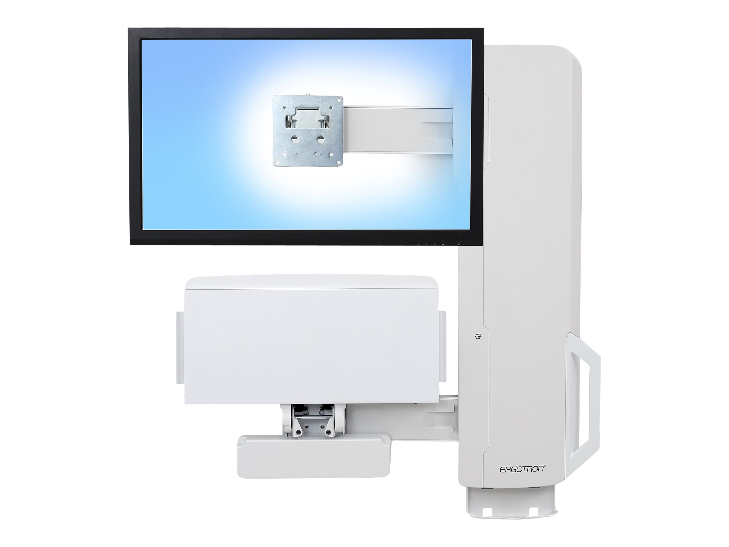 Ergotron - Kit de montage (levage vertical) - pour écran LCD/équipement PC - système assis-debout - blanc - Taille d'écran : jusqu'à 24 pouces - montable sur mur - 61-081-062 - Accessoires pour écran