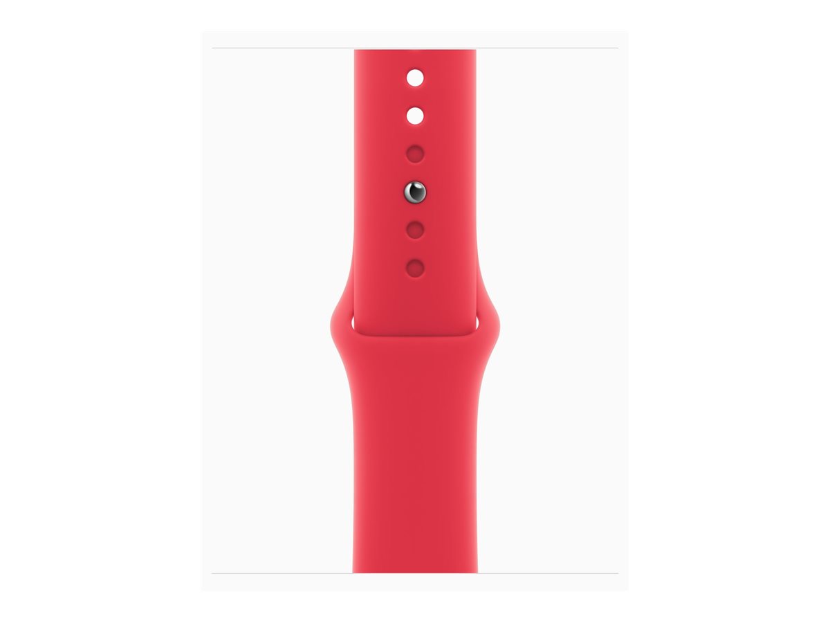 Apple Watch Series 9 (GPS) - (PRODUCT) RED - 45 mm - aluminium rouge - montre intelligente avec bande sport - fluoroélastomère - rouge - taille du bracelet : M/L - 64 Go - Wi-Fi, UWB, Bluetooth - 38.7 g - MRXK3QF/A - Montres intelligentes