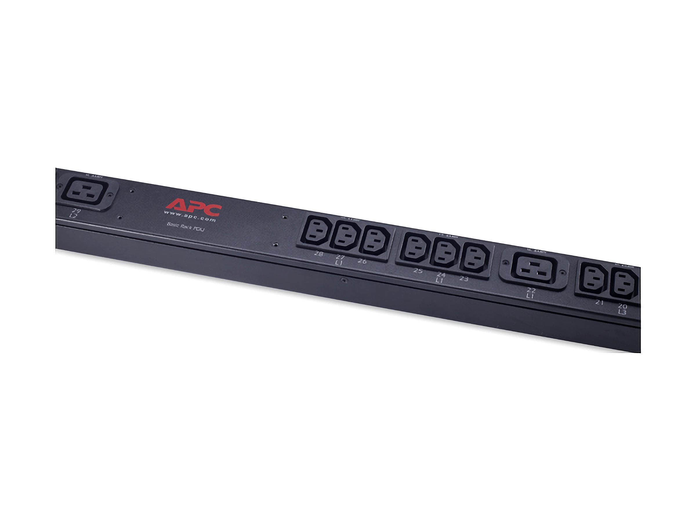 PDU en rack de base APC Zero U - Unité de distribution secteur (rack-montable) - CA 230/400 V - triphasé - entrée : IEC 60309 16A - connecteurs de sortie : 42 (power IEC 60320 C13, IEC 60320 C19) - 0U - noir - pour P/N: SMX1500RMNCUS, SRT1000RMXLI, SRT1000RMXLI-NC, SRT10RMXLIX806, SRT5KRMXLW-TW - AP7557 - Parasurtenseurs et PDU