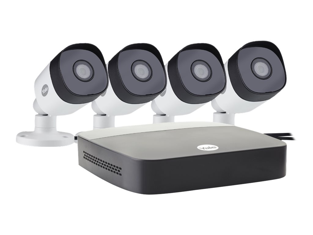 Yale Essentials Smart Home CCTV Kit - DVR + caméra(s) - câblé (LAN) - 4 canaux - 1 x 1 To - 4 caméra(s) - SV-4C-4ABFX-2 - Solutions de vidéosurveillance
