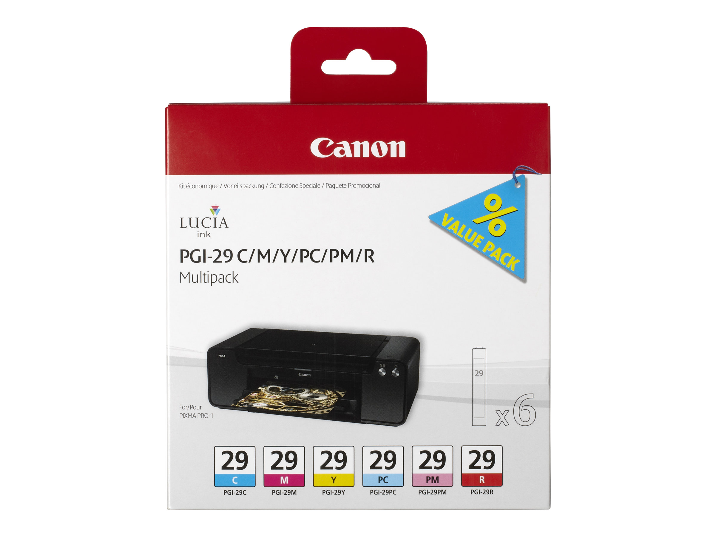 Canon PGI-29 CMY/PC/PM/R Multipack - Jaune, cyan, magenta, rouge, photo cyan, photo magenta - original - réservoir d'encre - pour PIXMA PRO-1 - 4873B005 - Réservoirs d'encre
