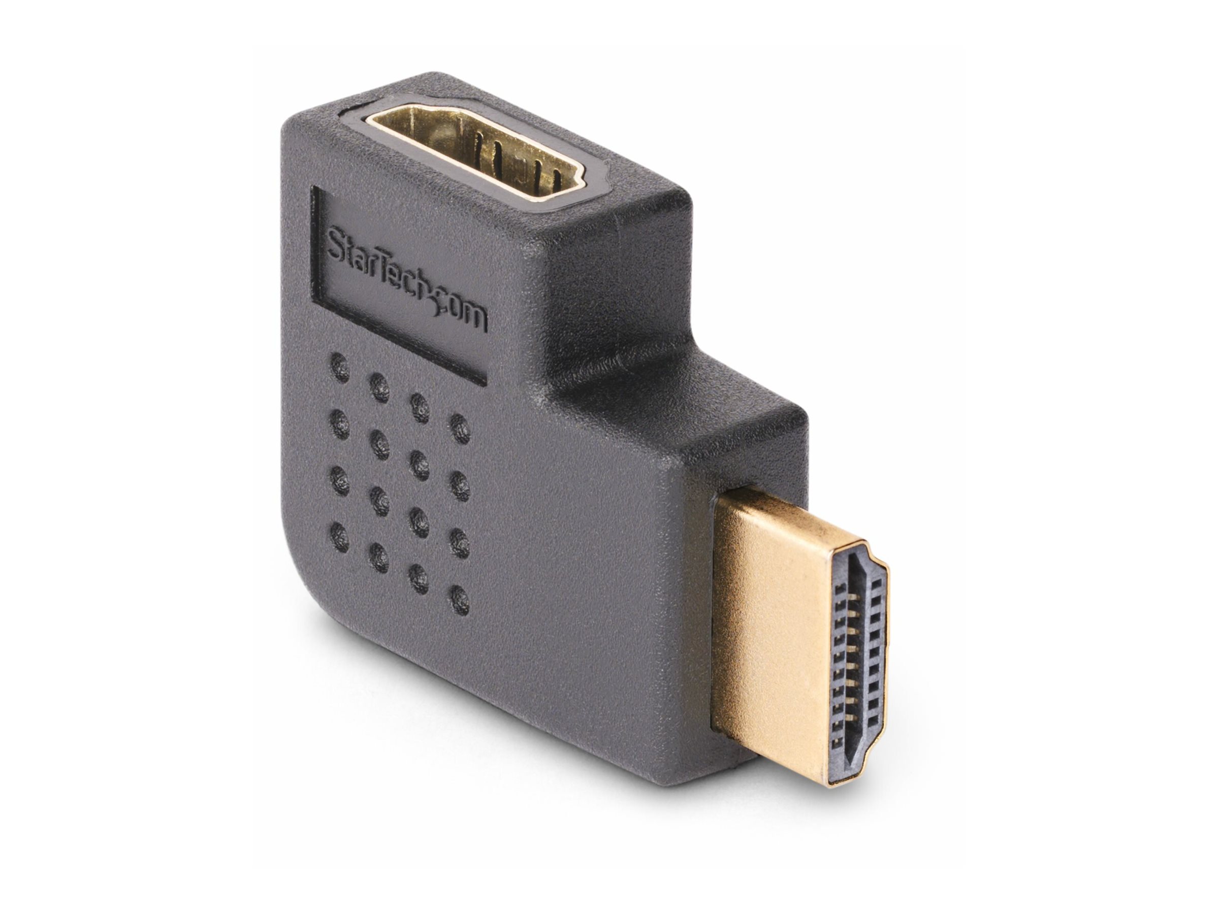 StarTech.com Adaptateur HDMI 2.0 à Angle Droit, M/F, Extension HDMI 4K60 - High Speed - adaptateur HDMI - HDMI mâle pour HDMI femelle à angle droit - noir - support pour 4K60Hz, bi-directionnel, passif - HDMI2HDMIMFRA - Accessoires pour systèmes audio domestiques