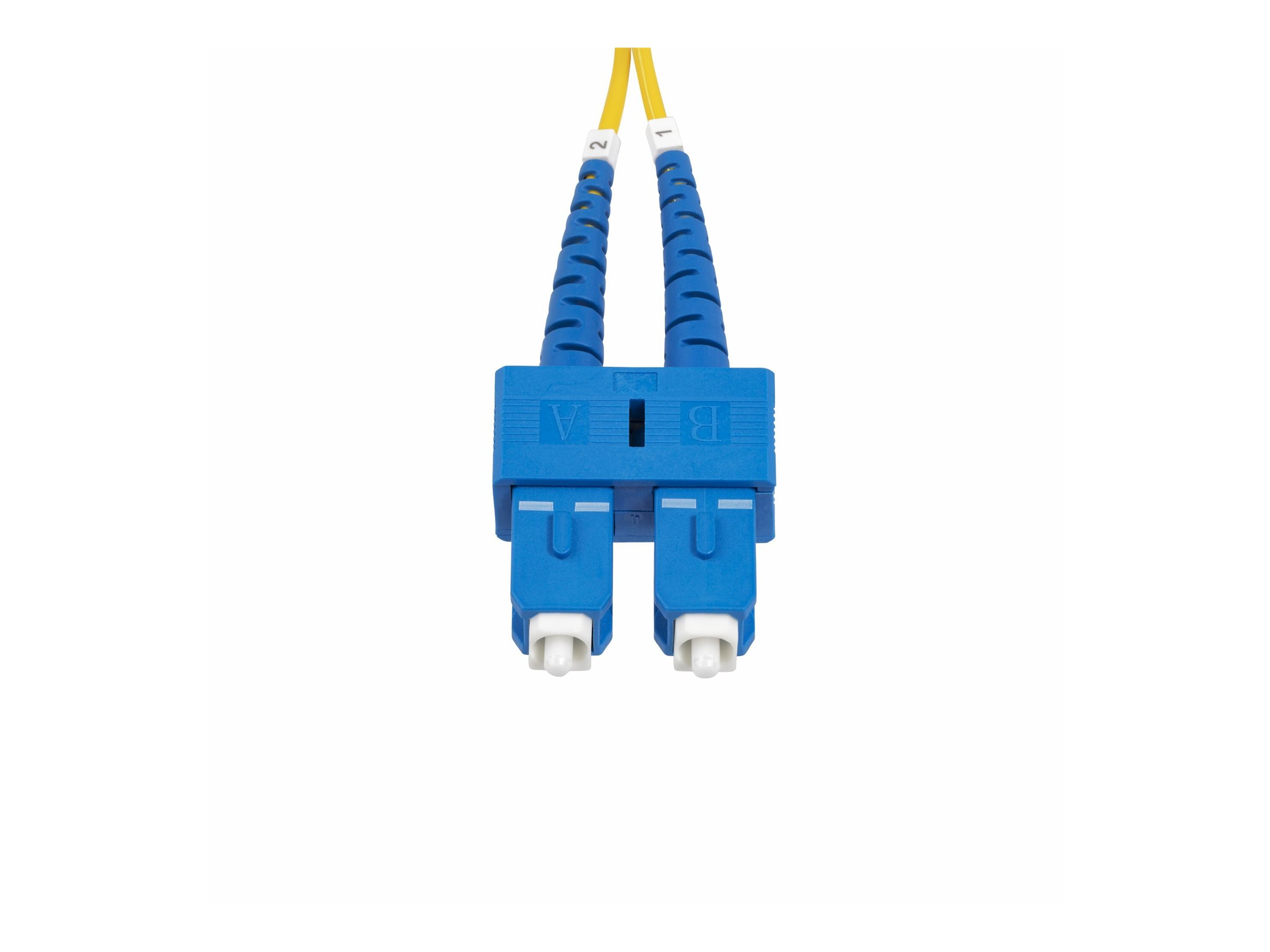 StarTech.com 1m (3.3ft) SC to SC (UPC) OS2 Single Mode Duplex Fiber Optic Cable, 9/125µm, Laser Optimized, 40G/100G Zipcord, Bend Insensitive, Low Insertion Loss - LSZH Fiber Patch Cord (SMDOS2SCSC1M) - Cordon de raccordement - mode unique SC/UPC (M) pour mode unique SC/UPC (M) - 1 m - 2 mm - fibre optique - duplex - 9 / 125 micromètres - OS1/OS2 - sans halogène - jaune - SMDOS2SCSC1M - Câblesenfibres