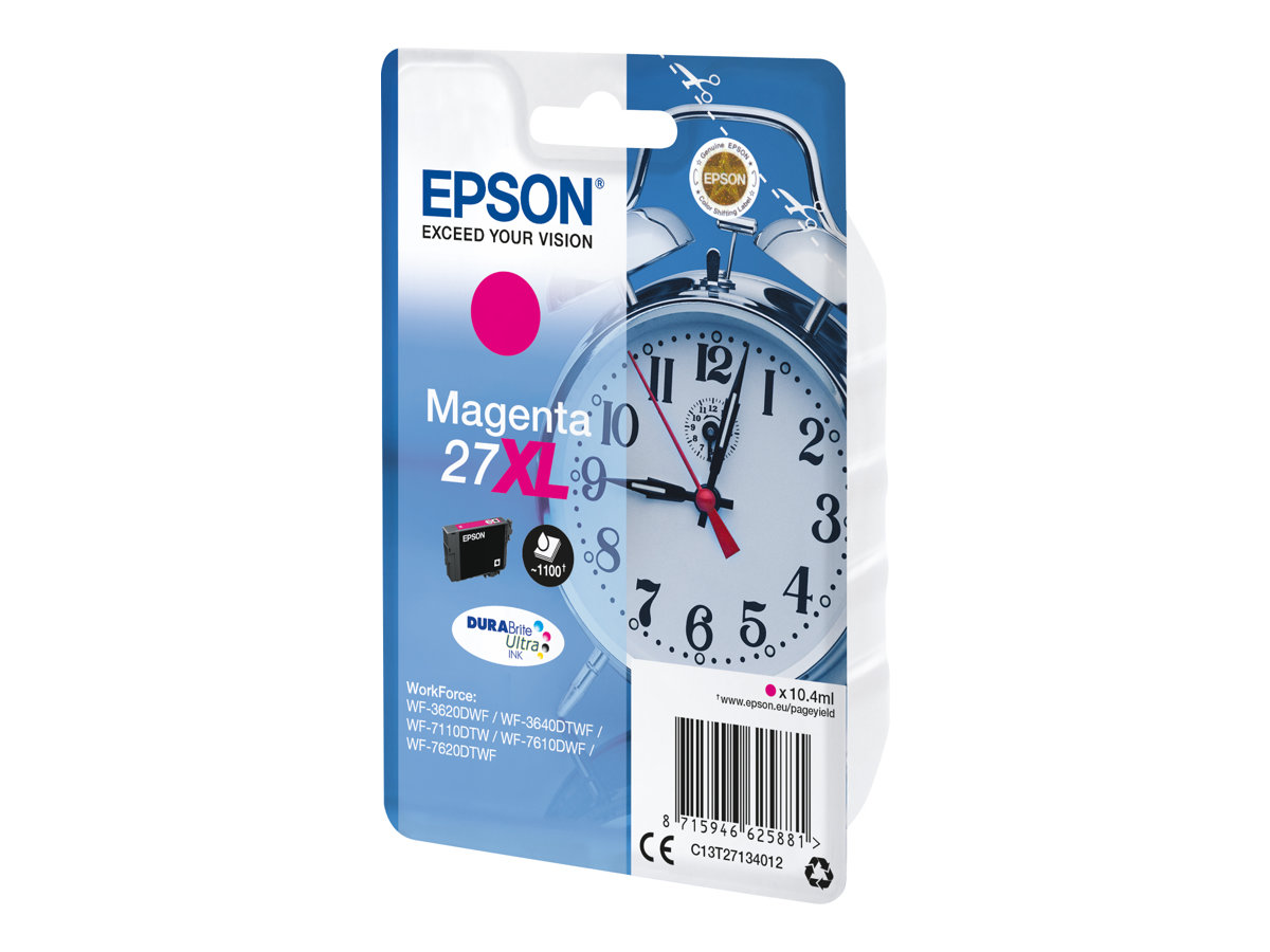 Epson 27XL - 10.4 ml - XL - magenta - original - cartouche d'encre - pour WorkForce WF-3620, WF-3640, WF-7110, WF-7210, WF-7610, WF-7620, WF-7710, WF-7715, WF-7720 - C13T27134012 - Cartouches d'encre Epson