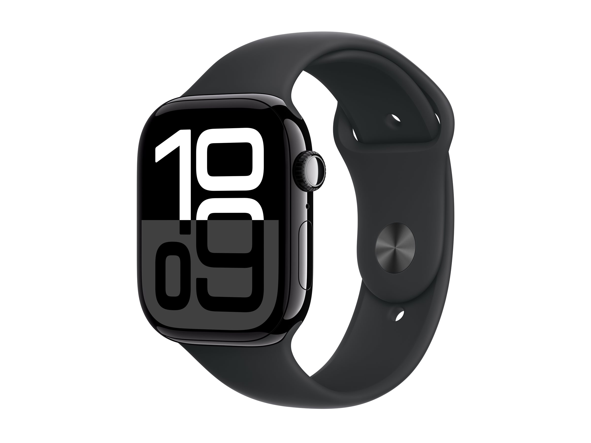 Apple Watch Series 10 (GPS) - 46 mm - aluminium noir jais - montre intelligente avec bande sport - fluoroélastomère - noir - taille du bracelet : S/M - 64 Go - Wi-Fi 4, UWB, Bluetooth - 36.4 g - MWWP3QF/A - Montres intelligentes