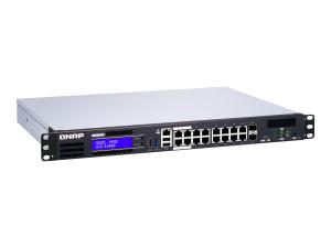 QNAP QGD-1600P - Commutateur - intelligent - 4 x 10/100/1000 (PoE++) + 10 x 10/100/1000 (PoE+) + 2 x combo Gigabit SFP (PoE+) - Montable sur rack - PoE++ (370 W) - QGD-1600P-8G - Concentrateurs et commutateurs gigabit