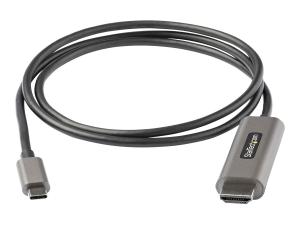 StarTech.com Adaptateur USB-C Audio & Chargeur - Convertisseur Prise Audio Mini Jack Aux TRRS 3.5mm Casque/Écouteurs - 60W USB Type-C Power Delivery Pass-Through - Smartphone/Tablette (CDP2HDMM1MH) - Câble adaptateur - 24 pin USB-C mâle pour HDMI mâle - 1 m - noir - support 4K, actif - CDP2HDMM1MH - Câbles HDMI