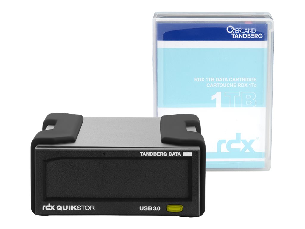 Overland-Tandberg RDX QuikStor - Lecteur de disque - cartouche RDX - SuperSpeed USB 3.0 - externe - noir - avec Cartouche 1 To - 8864-RDX - Disques durs à cassettes de données