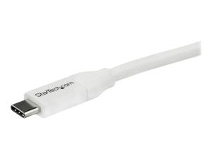 StarTech.com Câble USB-C vers USB-C avec Power Delivery 5A de 4 m - Cordon USB 2.0 Type-C certifié USB-IF - Blanc - Câble USB - 24 pin USB-C (M) pour 24 pin USB-C (M) - USB 2.0 - 5 A - 4 m - blanc - USB2C5C4MW - Câbles USB