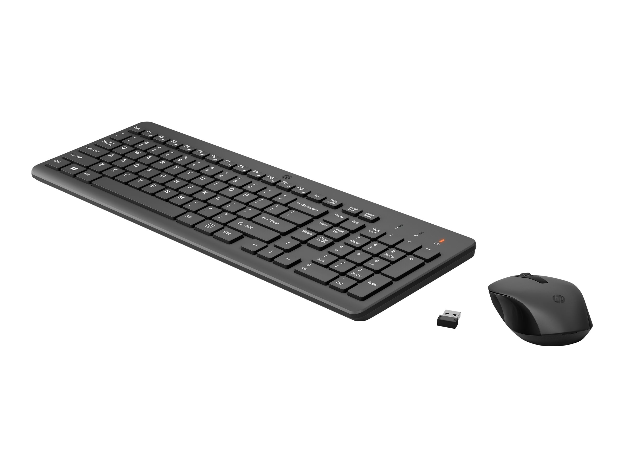 HP 330 - Ensemble clavier et souris - sans fil - 2.4 GHz - QWERTY - Anglais - noir - pour HP 21, 22, 24, 27; Laptop 15, 15s, 17; Pavilion 24, 27, TP01; Pavilion Laptop 14, 15 - 2V9E6AA#ABB - Claviers