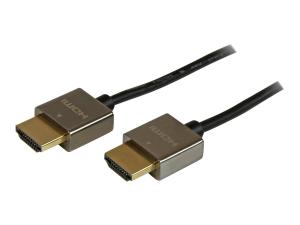StarTech.com Câble HDMI haute vitesse professionnel Ultra HD 4k x 2k de 2m - Cordon HDMI vers HDMI - M/M - Métallique, plaqués or - Câble HDMI - HDMI mâle pour HDMI mâle - 2 m - double blindage - noir - support 4K - HDPSMM2M - Câbles HDMI