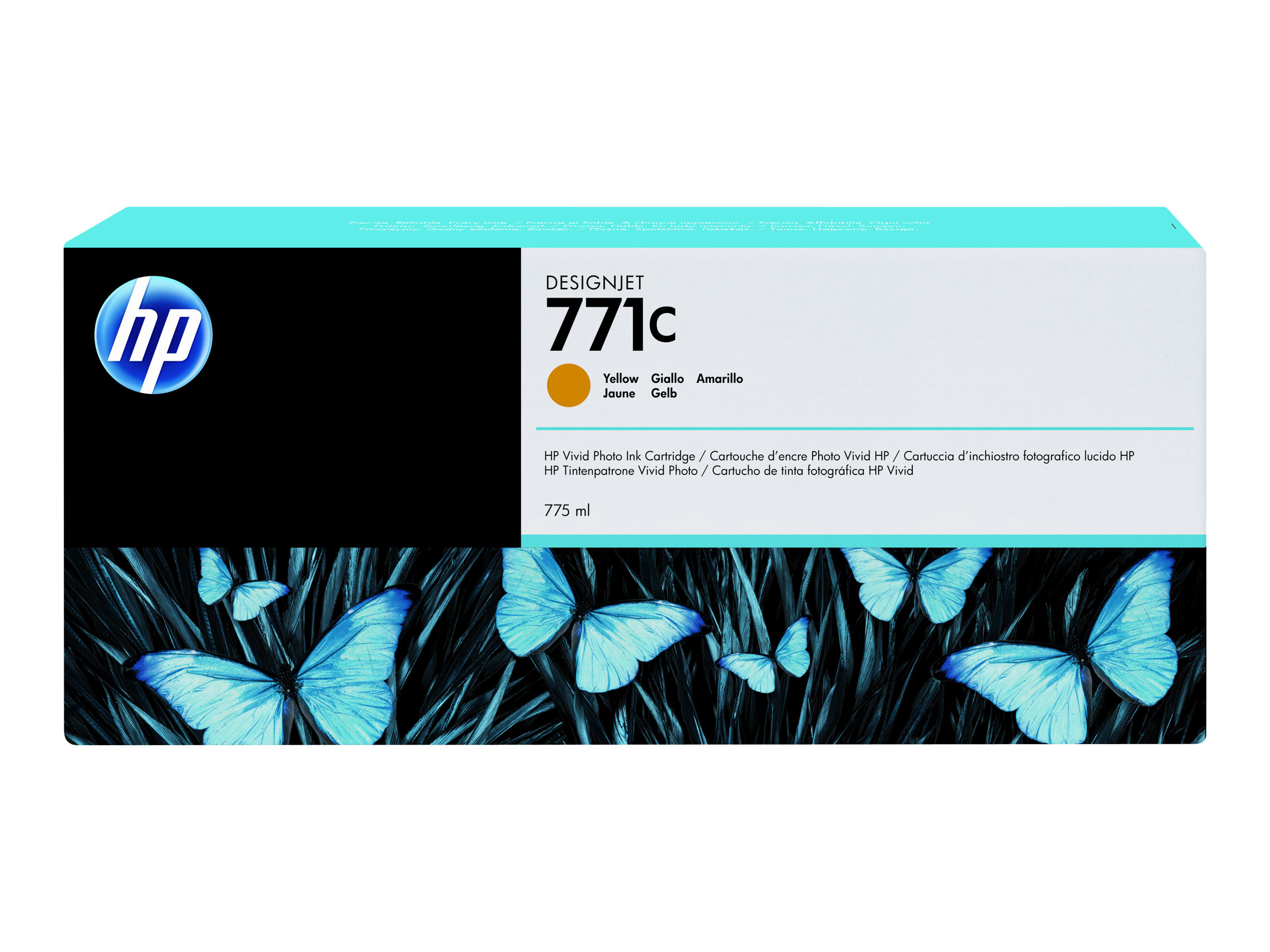 HP 771C - 775 ml - jaune - original - cartouche d'encre - pour DesignJet Z6200, Z6600, Z6610, Z6800, Z6810 - B6Y10A - Cartouches d'imprimante