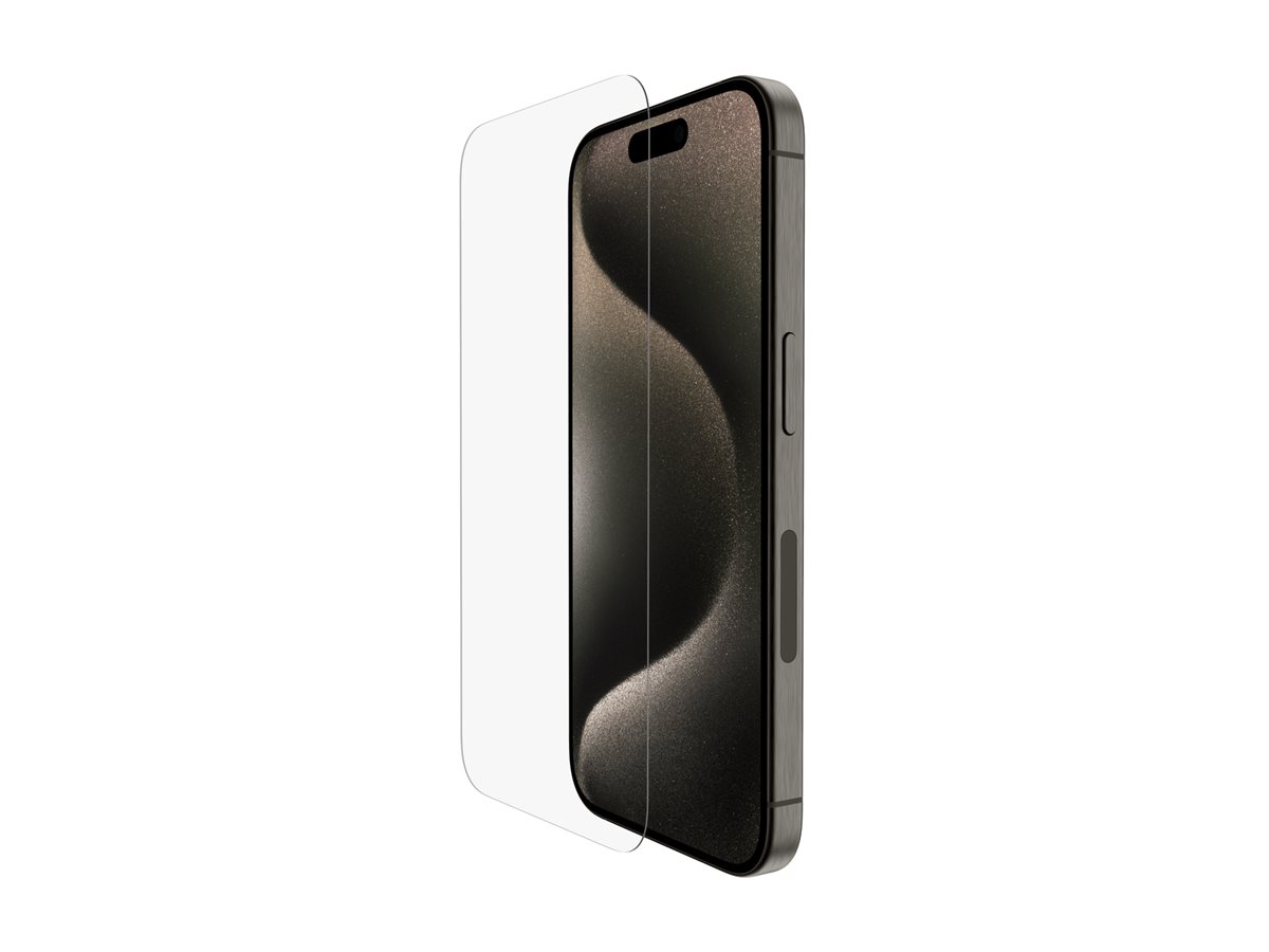 Belkin UltraGlass 2 - Protection d'écran pour téléphone portable - 9H, traité - verre - pour Apple iPhone 15 Pro - OVA133ZZ - Accessoires pour téléphone portable