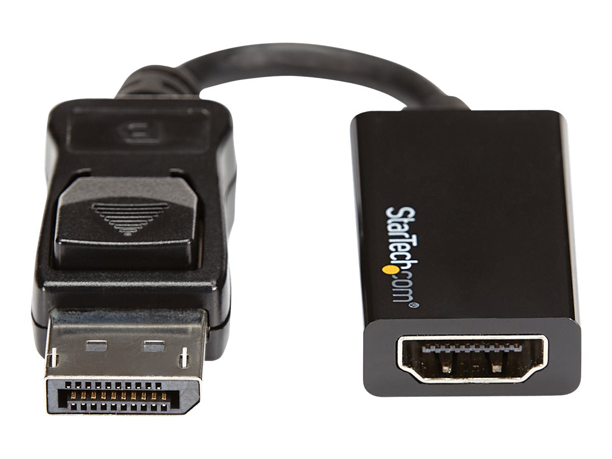 StarTech.com Adaptateur DisplayPort vers HDMI - Convertisseur DP vers HDMI - M/F - Ultra HD 4K 60 Hz - Noir (DP2HD4K60S) - Convertisseur vidéo - DisplayPort - HDMI - pour P/N: DK30C2DAGPD, TB32DP14, TB32DP2T, TB3DK2DHV, TB3DK2DHVUE - DP2HD4K60S - Convertisseurs vidéo