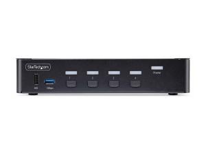 StarTech.com 4-Port DisplayPort 1.4 KVM Switch, 8K 60Hz / 4K 144Hz, 2x USB 3.0 Ports, 4x USB 2.0 Ports, Hotkey Switching, TAA Compliant (D86A2-4-PORT-8K-KVM) - Commutateur écran-clavier-souris/audio/USB - 4 x KVM / audio / USB - 1 utilisateur local - de bureau - Conformité TAA - D86A2-4-PORT-8K-KVM - Commutateurs KVM