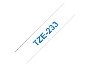 Brother TZe-233 - Bleu sur blanc - Rouleau (1,2 cm x 8 m) 1 cassette(s) ruban laminé - pour Brother PT-D210, D600, H110, P750, P950; P-Touch Cube PT-P300; P-Touch Cube Pro PT-P910 - TZE233 - Rouleaux de papier