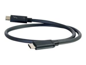 C2G 2m Thunderbolt 3 Cable (20Gbps) - Thunderbolt Cable 4K - Black - Câble Thunderbolt - 24 pin USB-C (M) pour 24 pin USB-C (M) - Thunderbolt 3 - 30 V - 2 m - support 4K - noir - 88839 - Câbles spéciaux