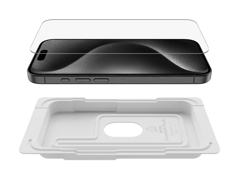 Belkin - Protection d'écran pour téléphone portable - verre trempé, traité - verre - pour Apple iPhone 15 Pro - OVA137ZZ - Accessoires pour téléphone portable