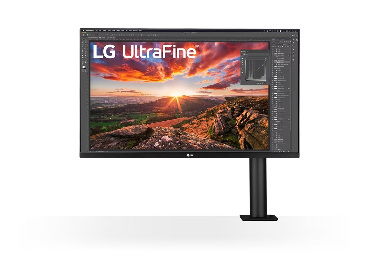 LG UltraFine Ergo 32UN880P-B - UN880P Series - écran LED - 32" - 3840 x 2160 4K @ 60 Hz - IPS - 350 cd/m² - HDR10 - 5 ms - 2xHDMI, DisplayPort, USB-C - haut-parleurs - 32UN880P-B.AEU - Écrans d'ordinateur