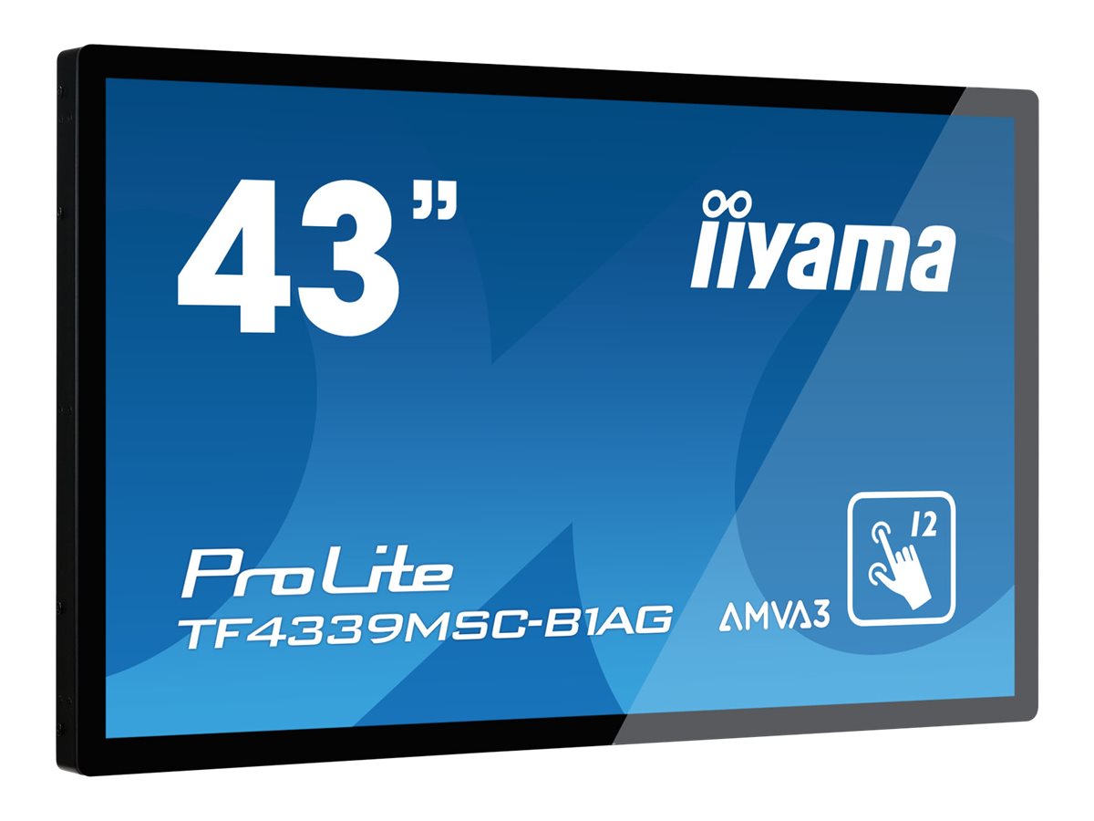 iiyama ProLite TF4339MSC-B1AG - Classe de diagonale 43" (42.5" visualisable) écran LCD rétro-éclairé par LED - signalétique numérique interactive - avec écran tactile (multi-touches) - 1080p 1920 x 1080 - noir mat - TF4339MSC-B1AG - Écrans de signalisation numérique