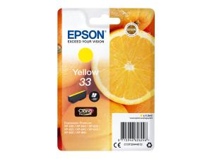 Epson 33 - 4.5 ml - jaune - original - emballage coque avec alarme radioélectrique/ acoustique - cartouche d'encre - pour Expression Home XP-635, 830; Expression Premium XP-530, 540, 630, 635, 640, 645, 830, 900 - C13T33444022 - Cartouches d'encre Epson