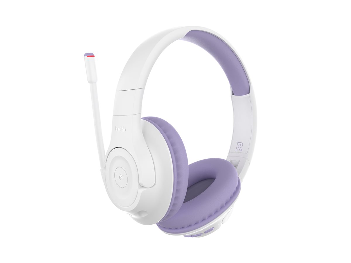 Belkin SoundForm Inspire - Micro-casque - circum-aural - Bluetooth - sans fil, filaire - jack 3,5mm - lavande - AUD006BTLV - Écouteurs