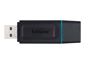 Kingston DataTraveler Exode - Clé USB - 64 Go - USB 3.2 Gen 1 - noir et bleu sarcelle - DTX/64GB - Lecteurs flash