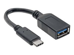 Tripp Lite USB Type-C to USB Type-A Adapter Cable, M/F, 3.1, Gen 1, 5 Gbps, USB-IF, 6 in. - Thunderbolt 3 - Adaptateur USB - 24 pin USB-C (M) pour USB type A (F) - Thunderbolt 3 / USB / USB 2.0 / USB 3.0 / USB 3.1 Gen 1 - 15.2 cm - noir - U428-C6N-F - Câbles USB