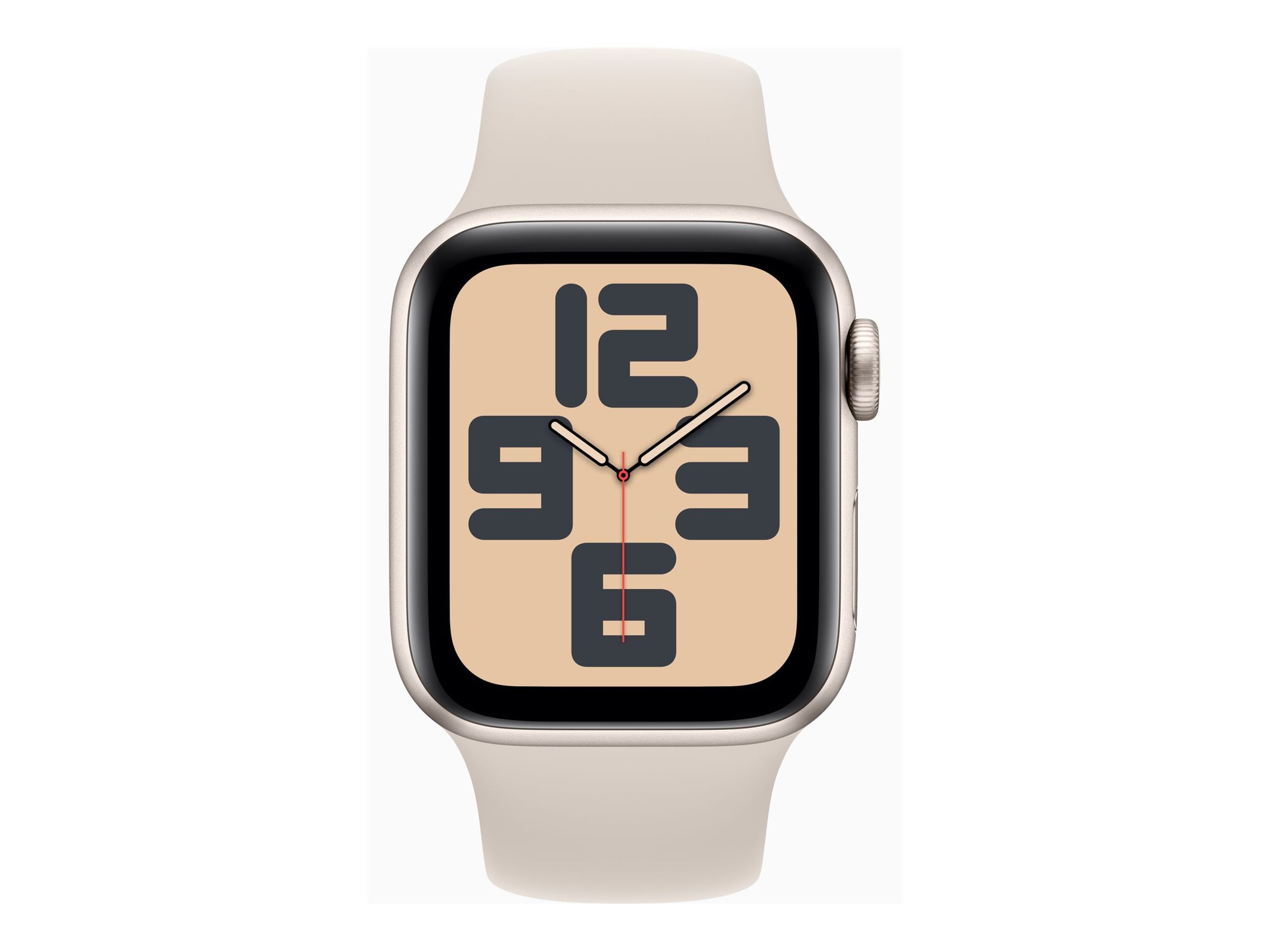 Apple Watch SE (GPS + Cellular) - 2e génération - 40 mm - aluminium droit - montre intelligente avec bande sport - fluoroélastomère - droit - taille du bracelet : M/L - 32 Go - Wi-Fi, LTE, Bluetooth - 4G - 27.8 g - MRG13QF/A - Montres intelligentes