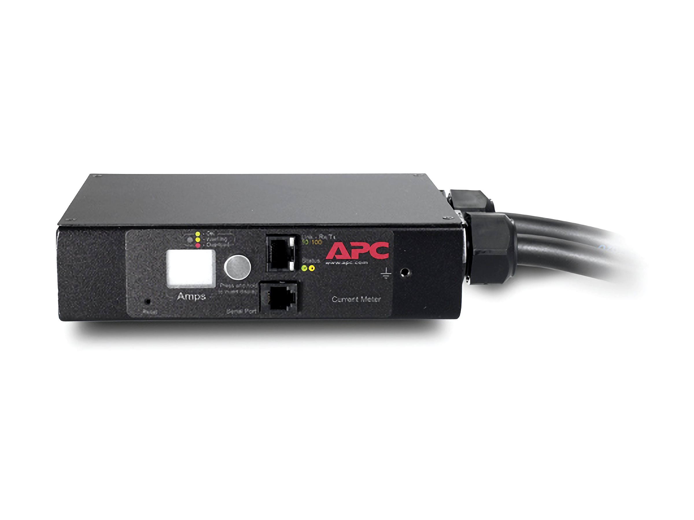 APC In-Line Current Meter AP7155B - Dispositif de surveillance actuel - CA 230 V - Ethernet 10/100, RS-232 - connecteurs de sortie : 1 - pour P/N: AR109SH4, SCL400RMJ1U, SCL500RMI1UC, SCL500RMI1UNC, SMTL1000RMI2UC, SMTL750RMI2UC - AP7155B - Accessoires d'alimentation