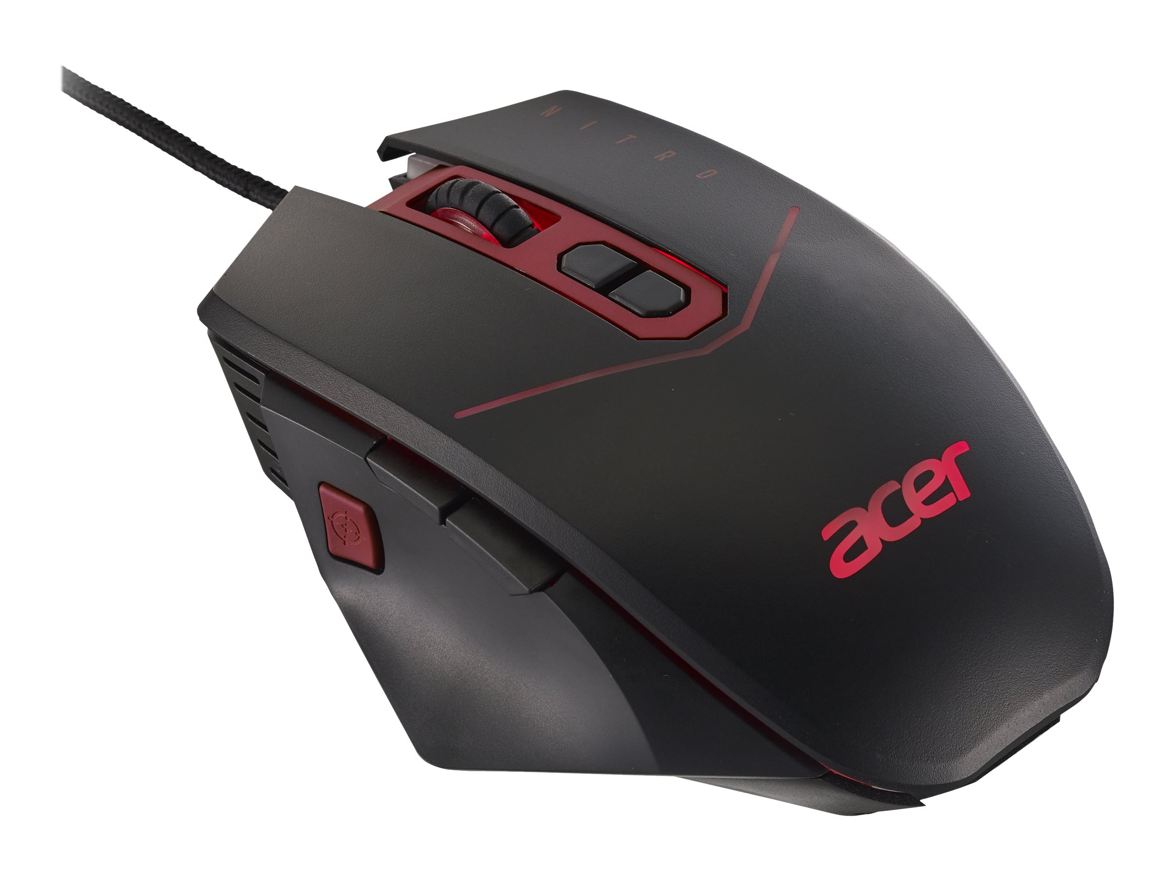 Acer Nitro Mouse (NMW120) - Souris - optique - 8 boutons - filaire - USB - noir - GP.MCE11.01R - Souris