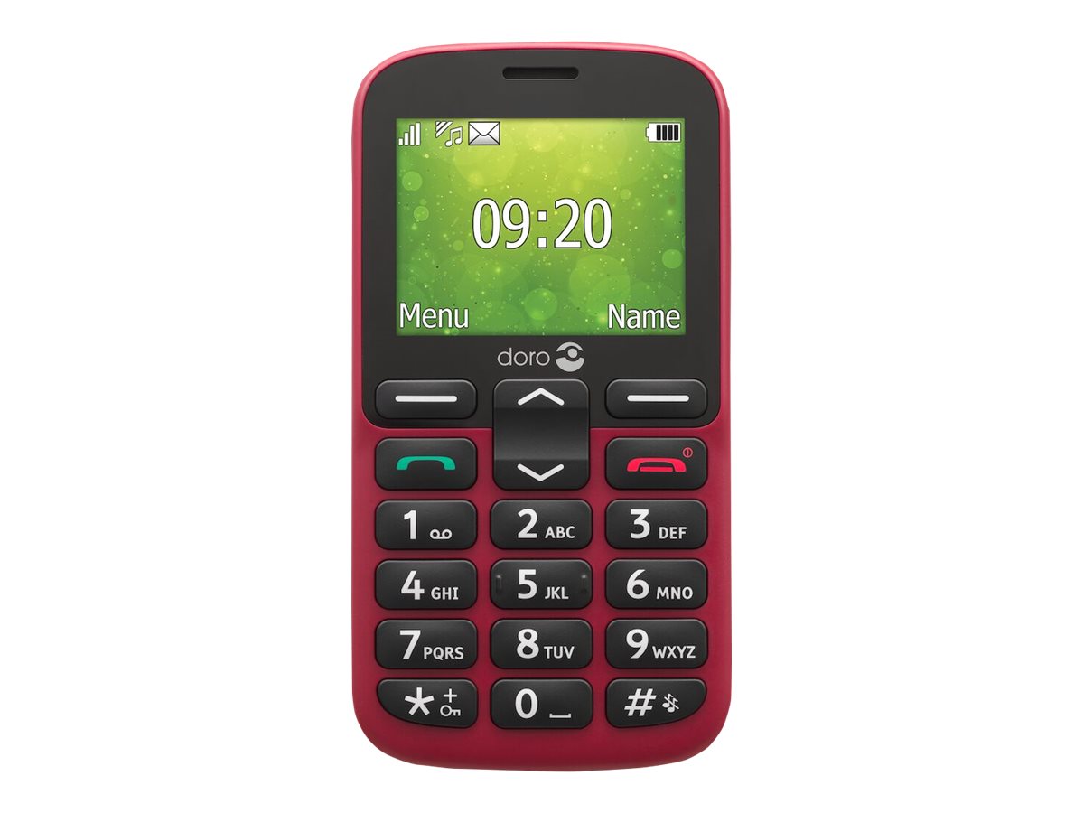 DORO 1380 - Téléphone de service - double SIM - microSD slot - 240 x 320 pixels - rear camera 0,3 MP - rouge - 8322 - Téléphones GSM
