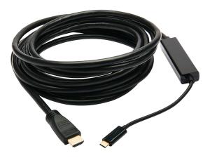 Tripp Lite USB C to HDMI Adapter Cable USB 3.1 4K@60Hz M/M USB-C Black 15ft - Câble vidéo - HDMI mâle pour 24 pin USB-C mâle reversible - 4.6 m - noir - support 4K - U444-015-H4K6BM - Accessoires pour téléviseurs