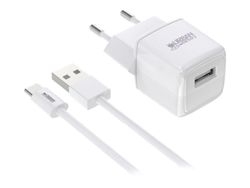 Urban Factory POWEE - Adaptateur secteur - 12 Watt - 2.4 A (USB) - blanc laqué - PSC25UF - Adaptateurs électriques et chargeurs