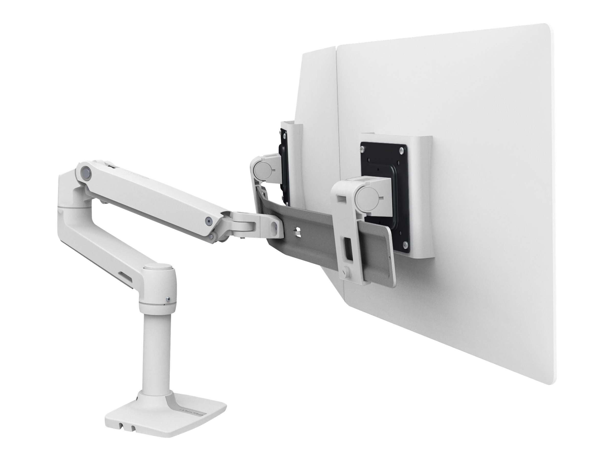 Ergotron LX - Kit de montage (bras articulé, 2 pivots, arc double affichage, base, pince de bureau 2 pièces, poteau 8", extension) - pour 2 écrans LCD - direct double - blanc - Taille d'écran : jusqu'à 25 pouces - 45-489-216 - Accessoires pour écran
