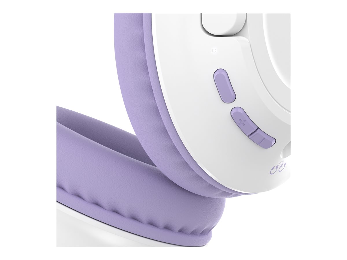 Belkin SoundForm Inspire - Écouteurs avec micro - circum-aural - Bluetooth - sans fil, filaire - jack 3,5mm - lavande - AUD006BTLV - Écouteurs