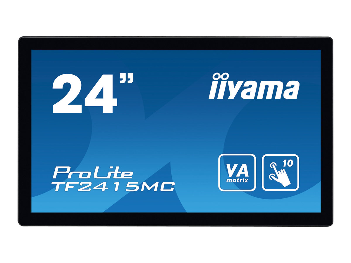 iiyama ProLite TF2415MC-B2 - Écran LED - 23.8" - cadre ouvert - écran tactile - 1920 x 1080 Full HD (1080p) @ 60 Hz - VA - 350 cd/m² - 3000:1 - 16 ms - HDMI, VGA, DisplayPort - noir - TF2415MC-B2 - Écrans d'ordinateur