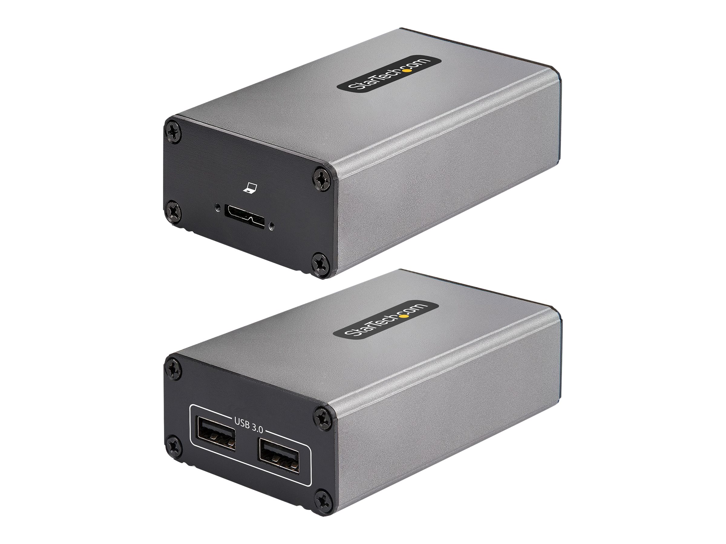 StarTech.com 2-Port USB 3.0 Extender over OM3 Multimode Fiber, LC/LC, 2x 5Gbps USB-A Hub, 350m (1150ft) Range, Durable USB Fiber Optic Extender, Incl. 2x 10G MMF SFP+ modules - Optical USB Extender (F35023-USB-EXTENDER) - Câble de rallonge USB - USB 3.0 - plus de CAT 5e - 2 ports - jusqu'à 350 m - Conformité TAA - F35023-USB-EXTENDER - Prolongateurs de signal