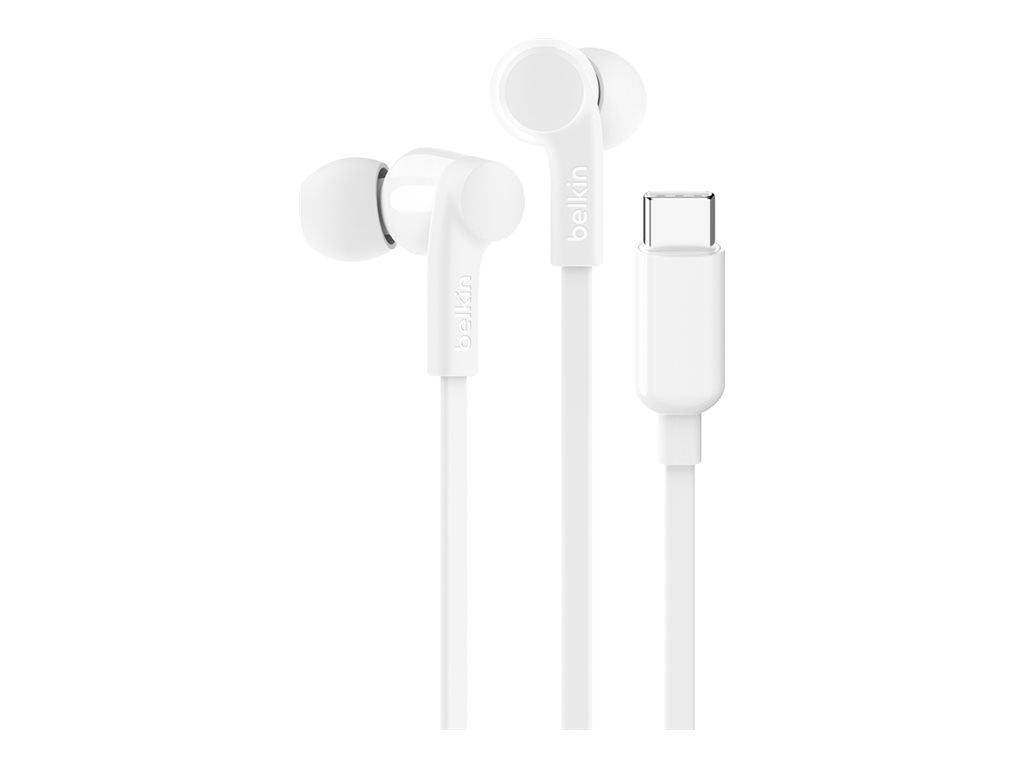 Belkin SoundForm - Écouteurs avec micro - intra-auriculaire - filaire - USB-C - isolation acoustique - blanc - G3H0002HQWHV2 - Écouteurs